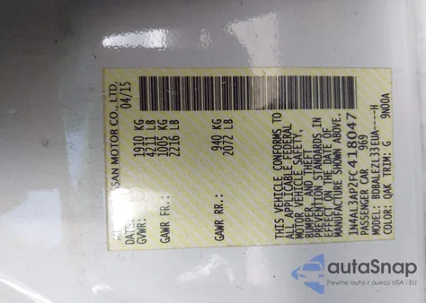 2015 Nissan Altima 2.5 S z USA, uszkodzony, nr VIN 1N4AL3AP2FC418047